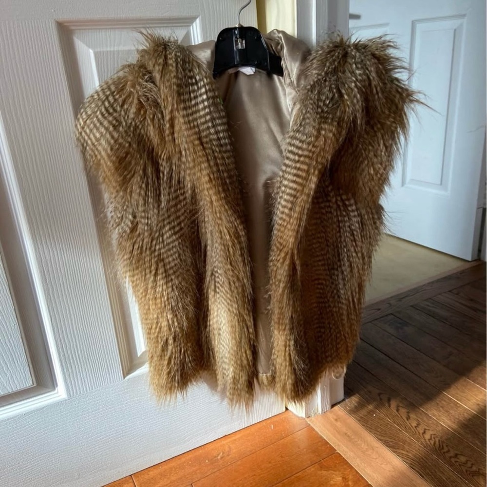 BCBGeneration Tan Faux Fur Teddy Jacket